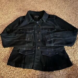 Liverpool peplum denim jacket size large Stitch Fix
